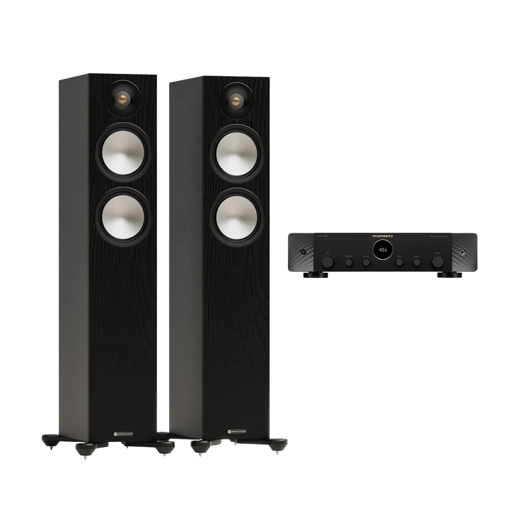 Monitor Audio & Marantz Evde Stadyum Deneyimi Paketi - Cuatro | Hi-Fi Kule Tipi Hoparlör Sistemi